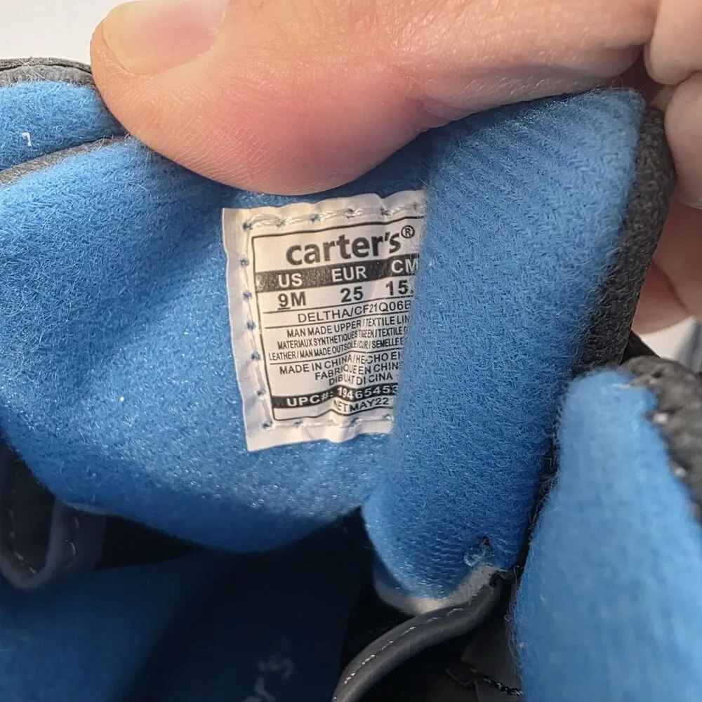 Carters Deltha size 9M Blue & Gray Waterproof Insulated Winter Snow Duck Boot